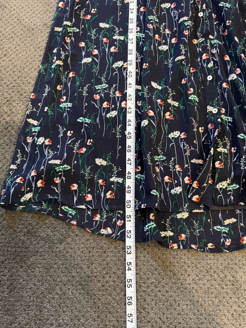Roolee Navy Floral Maxi Dress with Puff Sleeves - Picture 11 of 11